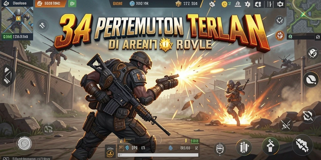 Tampilan menarik dari gameplay Battle Royale di 34R.