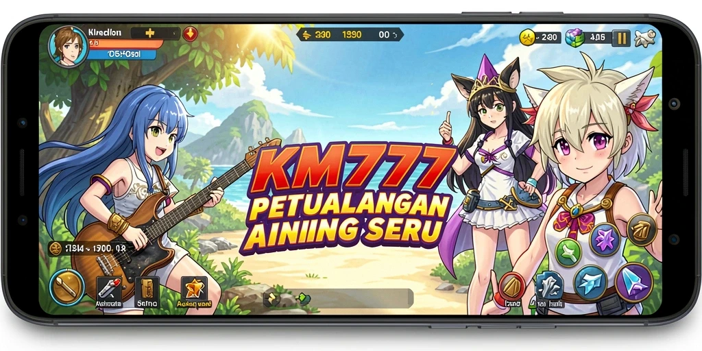 Tampilan gameplay seru di dunia anime yang menakjubkan.