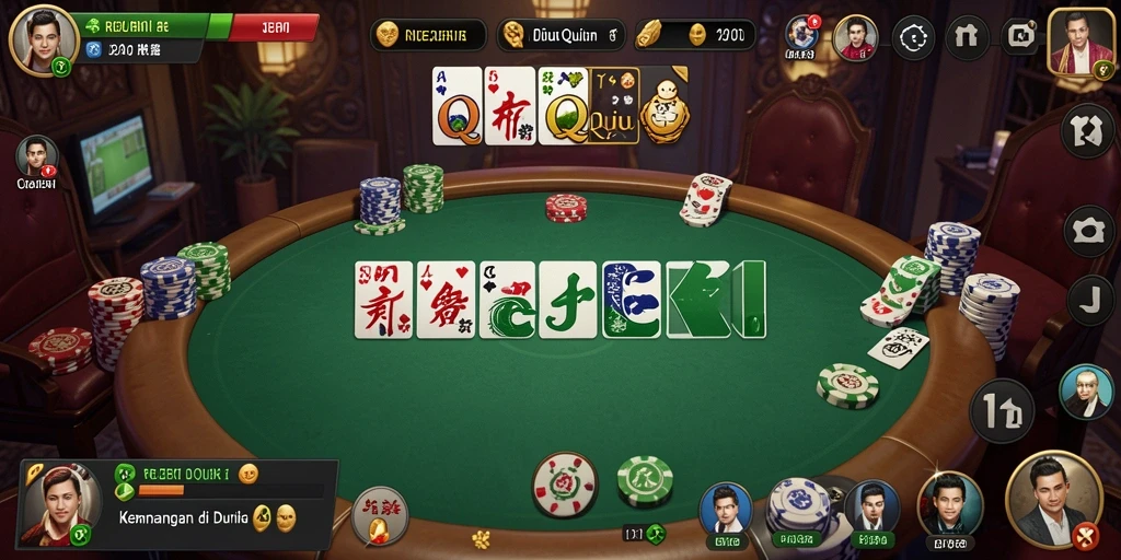 Tampilan seru dari gameplay QiuQiu di REJEKI.