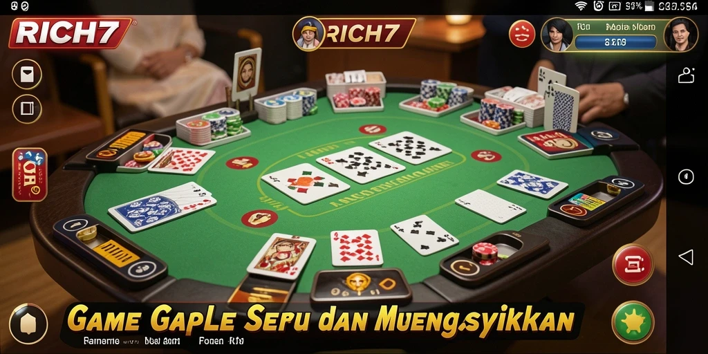 Tampilan gameplay seru dalam permainan Gaple RICH7.