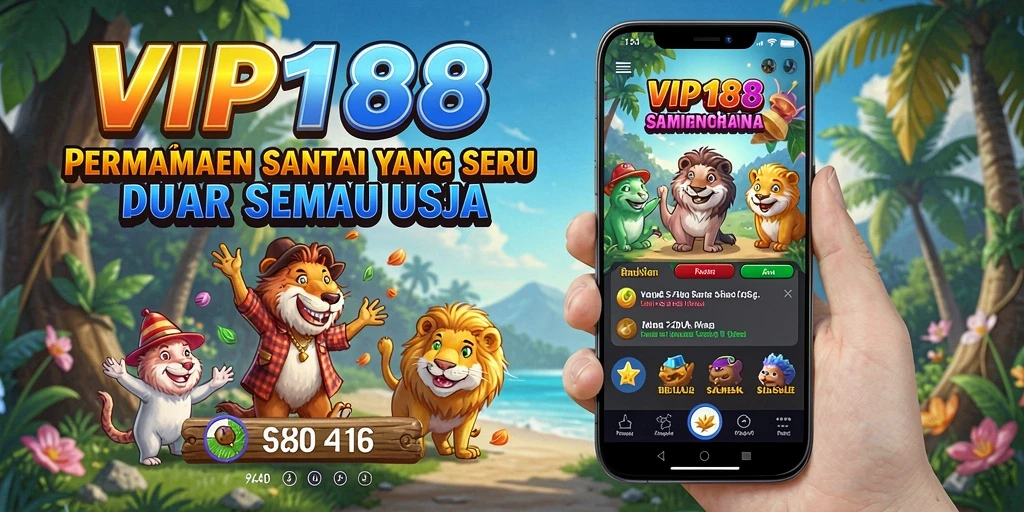 Tampilan gameplay <strong>VIP188</strong> dengan grafis cerah dan karakter lucu.
