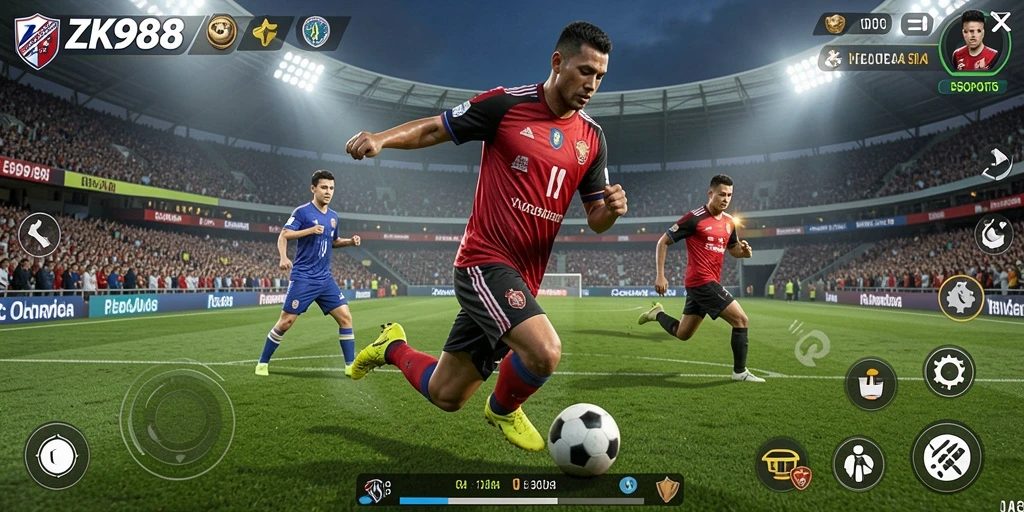 Tampilan gameplay ZK988 dengan aksi olahraga yang seru.